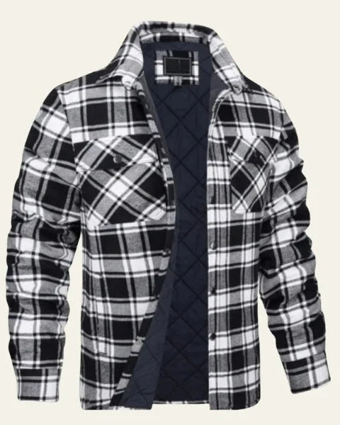 Men's Checked Shirt Jacket | Warm Snap-Front Layer 4