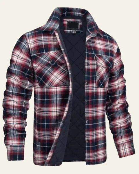 Men's Checked Shirt Jacket | Warm Snap-Front Layer 5
