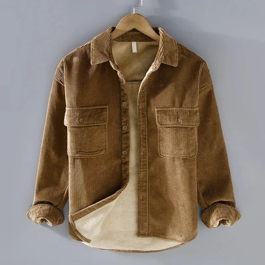 Men's Corduroy Overshirt Jacket | Warm Button-Up with Chest Pockets 0