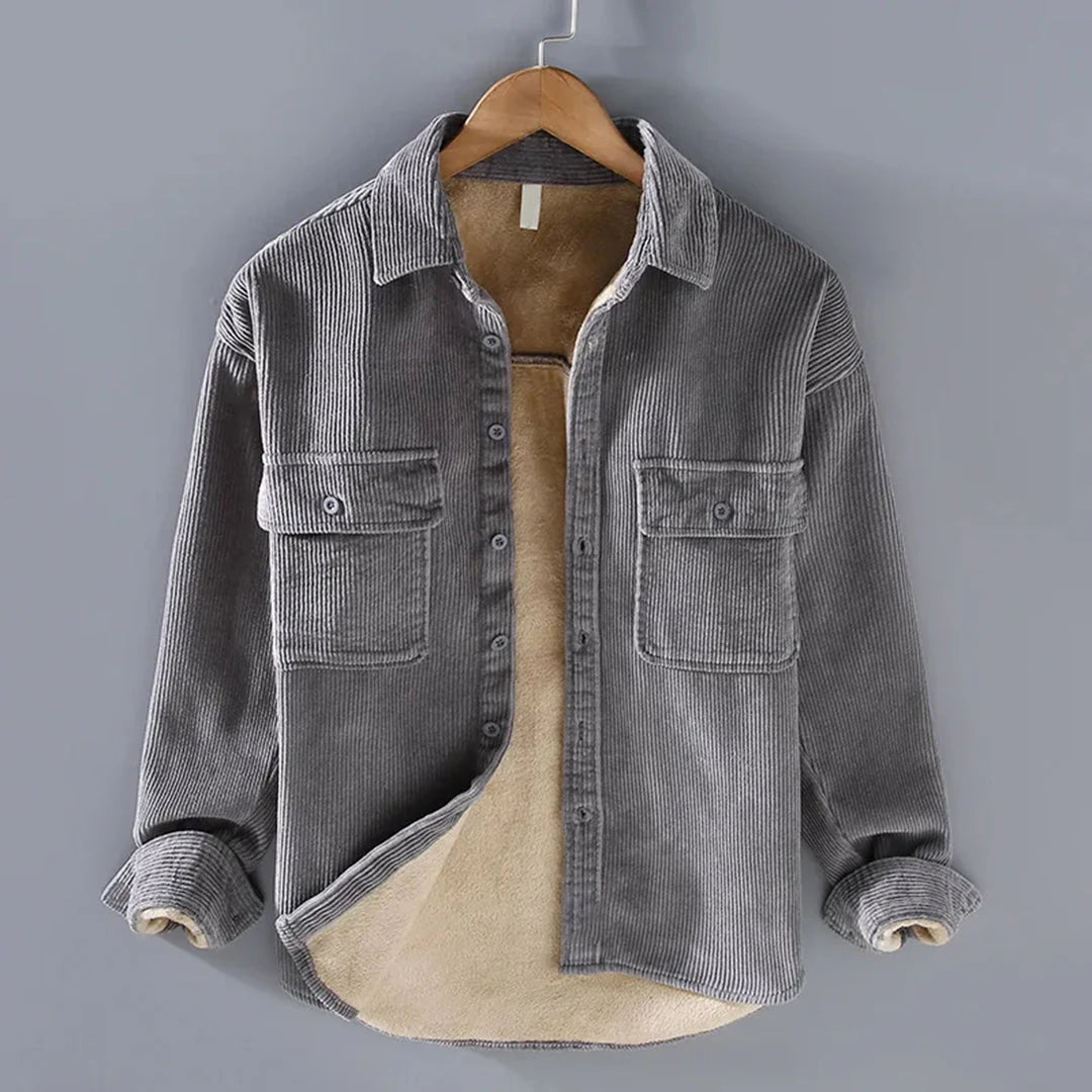Men's Corduroy Overshirt Jacket | Warm Button-Up with Chest Pockets 1