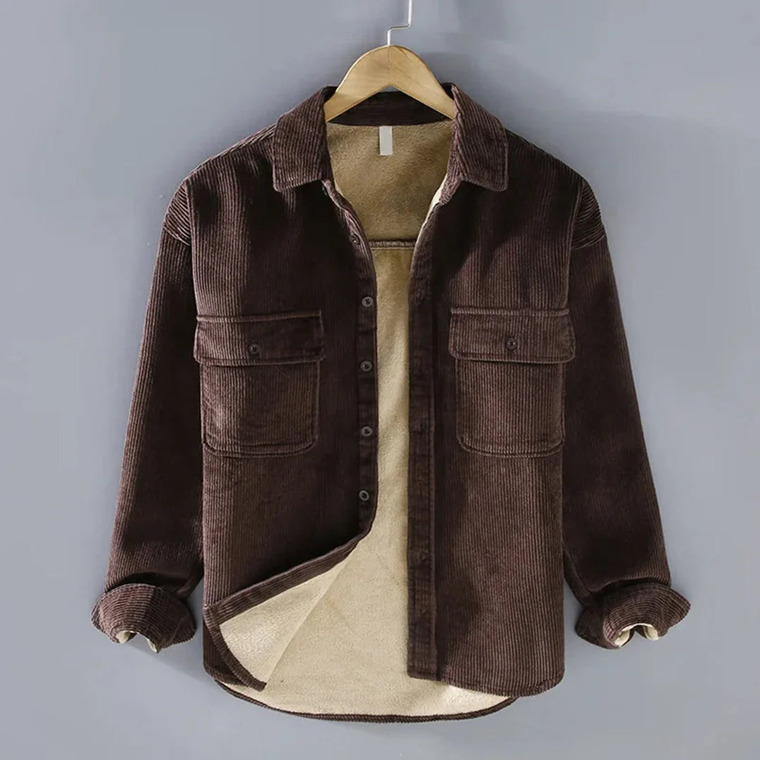 Men's Corduroy Overshirt Jacket | Warm Button-Up with Chest Pockets 2