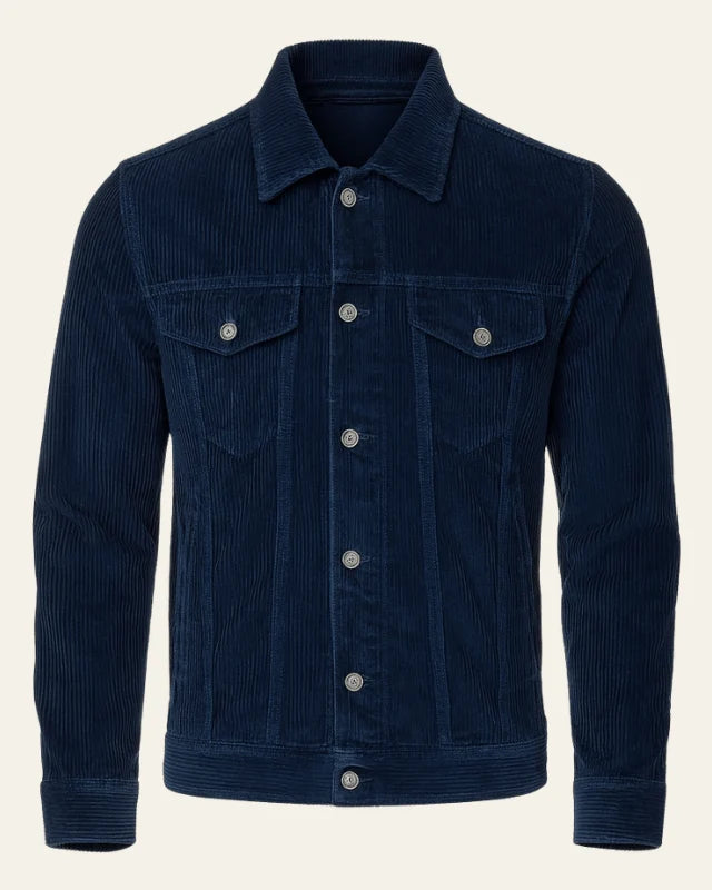 Men's Corduroy Trucker Jacket | Regular Fit Button-Front Layer 0