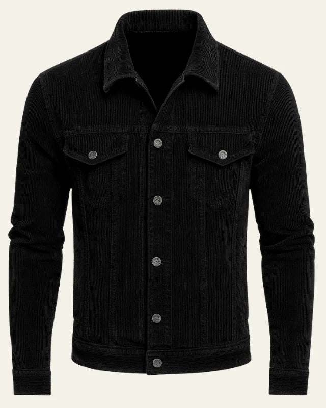Men's Corduroy Trucker Jacket | Regular Fit Button-Front Layer 2