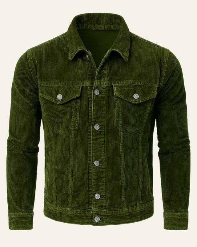 Men's Corduroy Trucker Jacket | Regular Fit Button-Front Layer 4