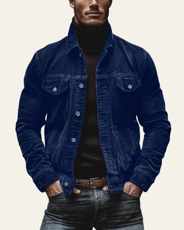 Men's Corduroy Trucker Jacket | Regular Fit Button-Front Layer 5