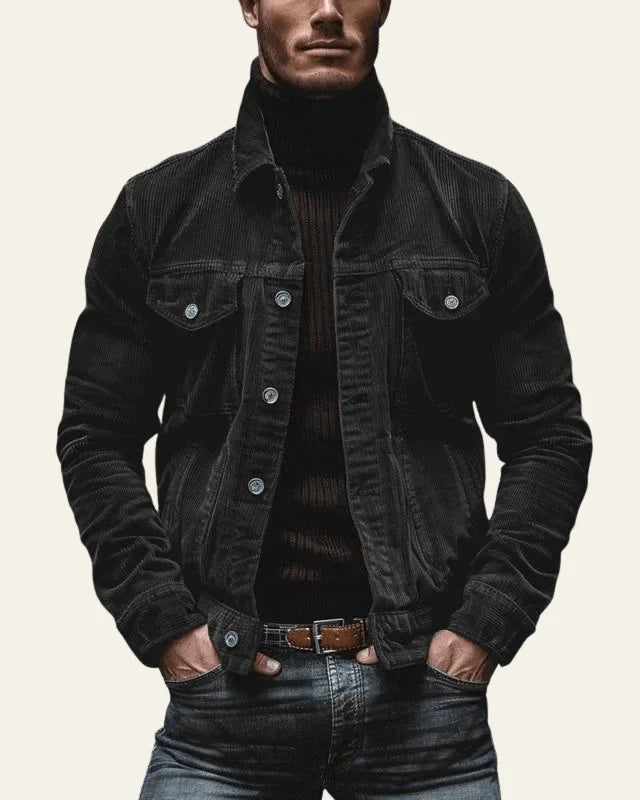 Men's Corduroy Trucker Jacket | Regular Fit Button-Front Layer 6