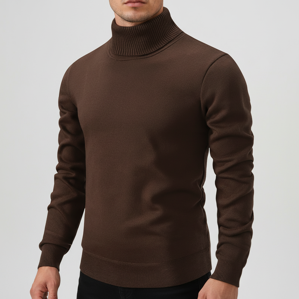 Men's Fine Knit Turtleneck Sweater | Lightweight Ribbed Fit 4