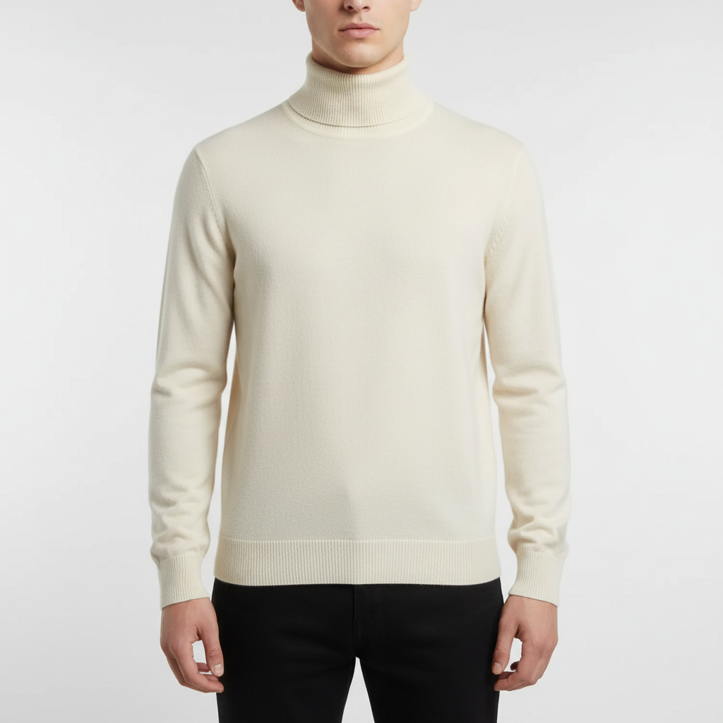 Men's Fine Knit Turtleneck Sweater | Regular Fit Ribbed Cuffs 7