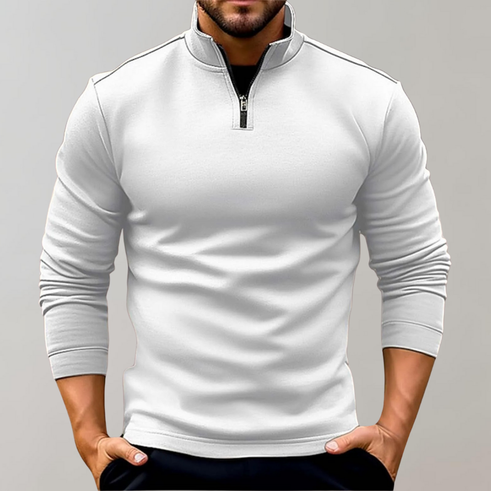 Men's Fitted Half-Zip Sweater | Lightweight Long Sleeve Knit 4