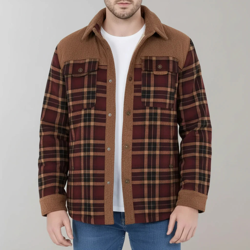 Men's Fleece-Lined Flannel Jacket | Warm Casual Layer 0