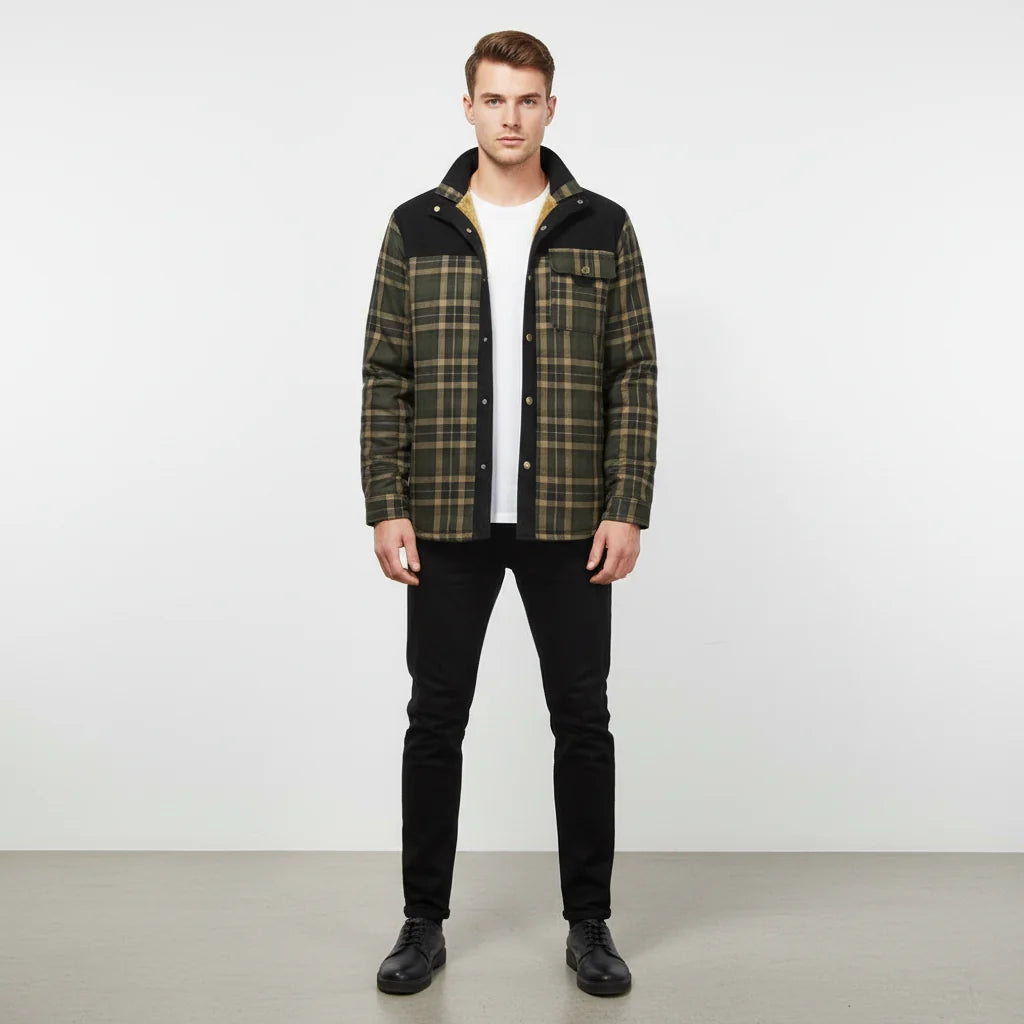 Men's Fleece-Lined Flannel Jacket | Warm Casual Layer 2