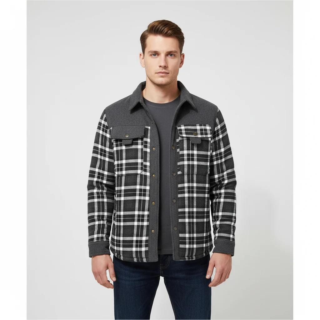 Men's Fleece-Lined Flannel Jacket | Warm Casual Layer 3