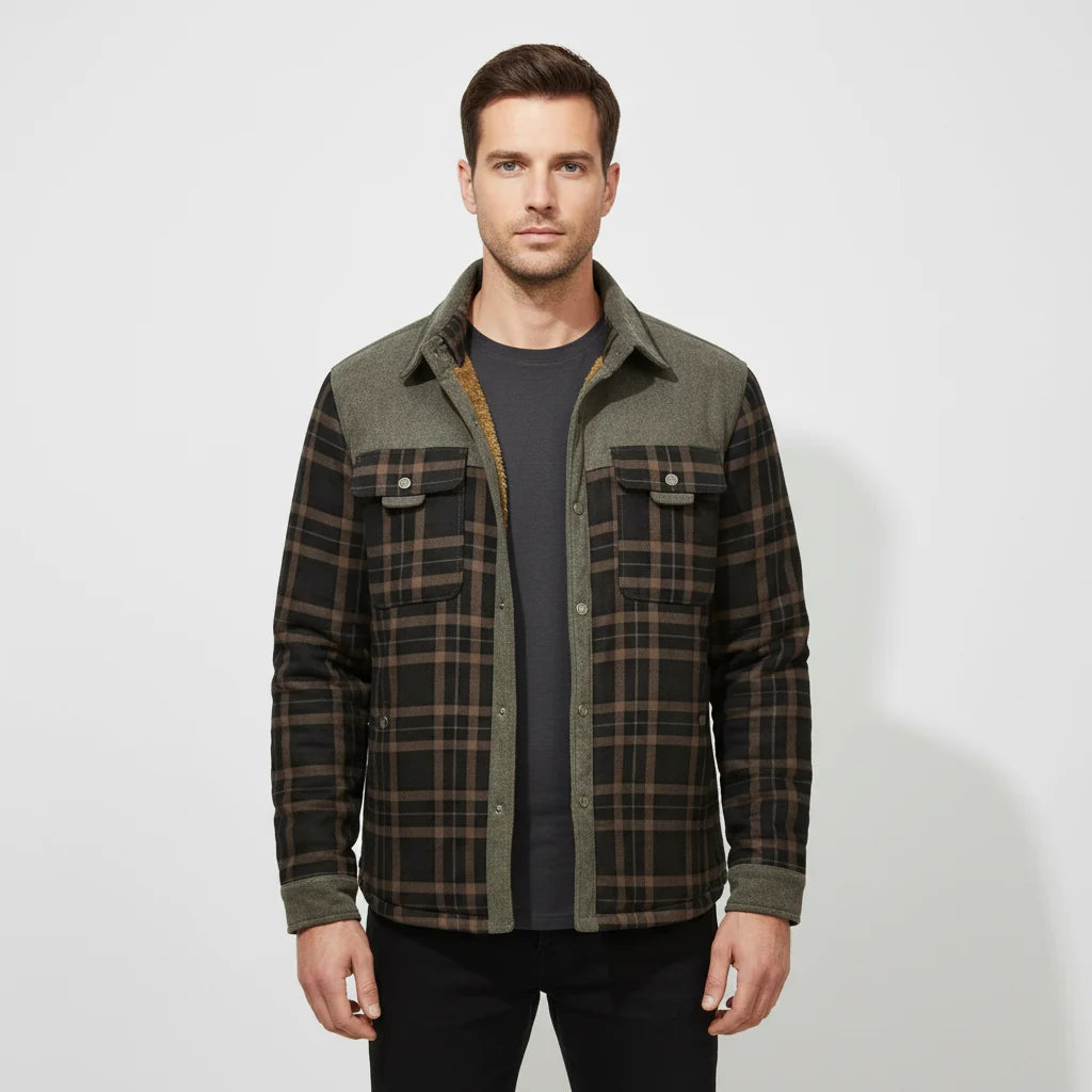 Men's Fleece-Lined Flannel Jacket | Warm Casual Layer 4