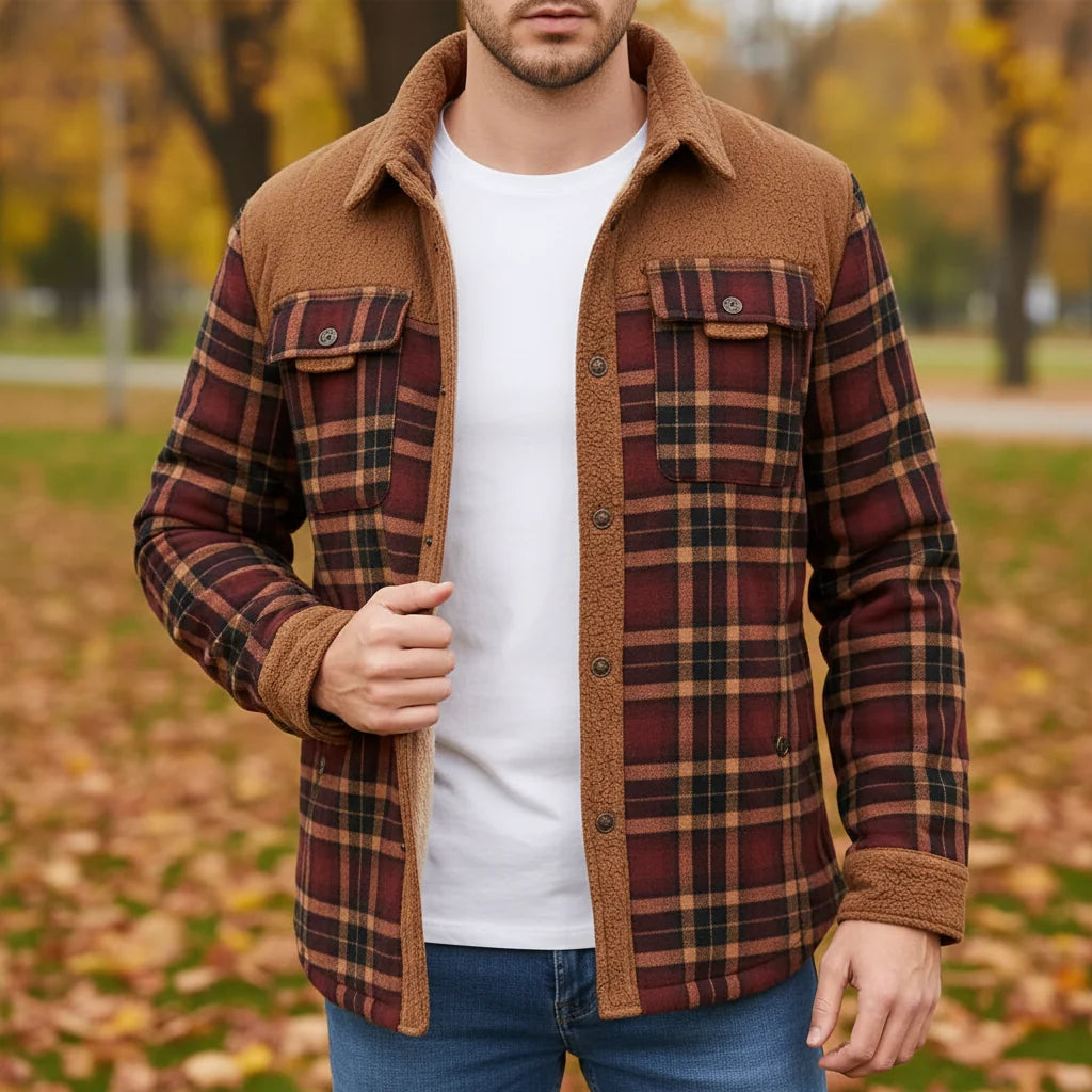 Men's Fleece-Lined Flannel Jacket | Warm Casual Layer 6