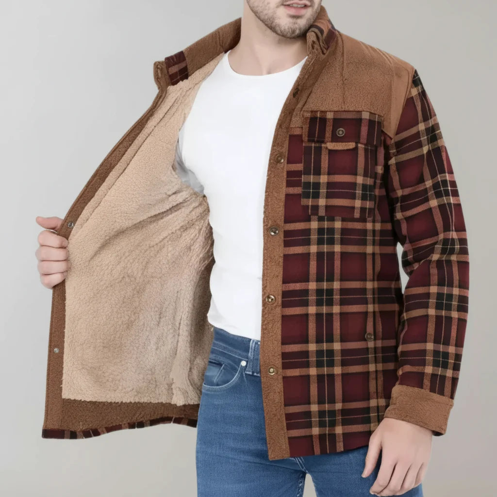 Men's Fleece-Lined Flannel Jacket | Warm Casual Layer 7