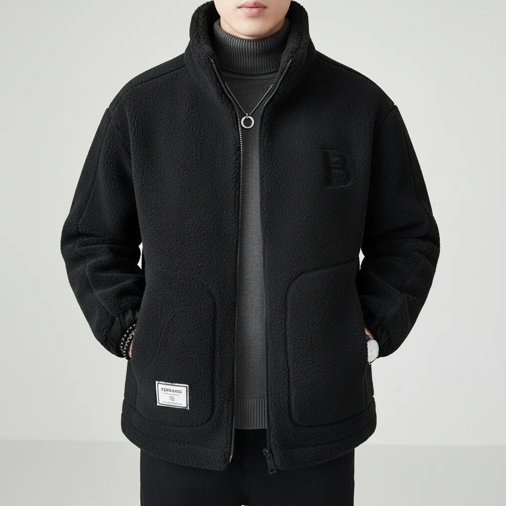 Men's Fleece Jacket | Lightweight High-Collar Zip-Up for Warmth 4
