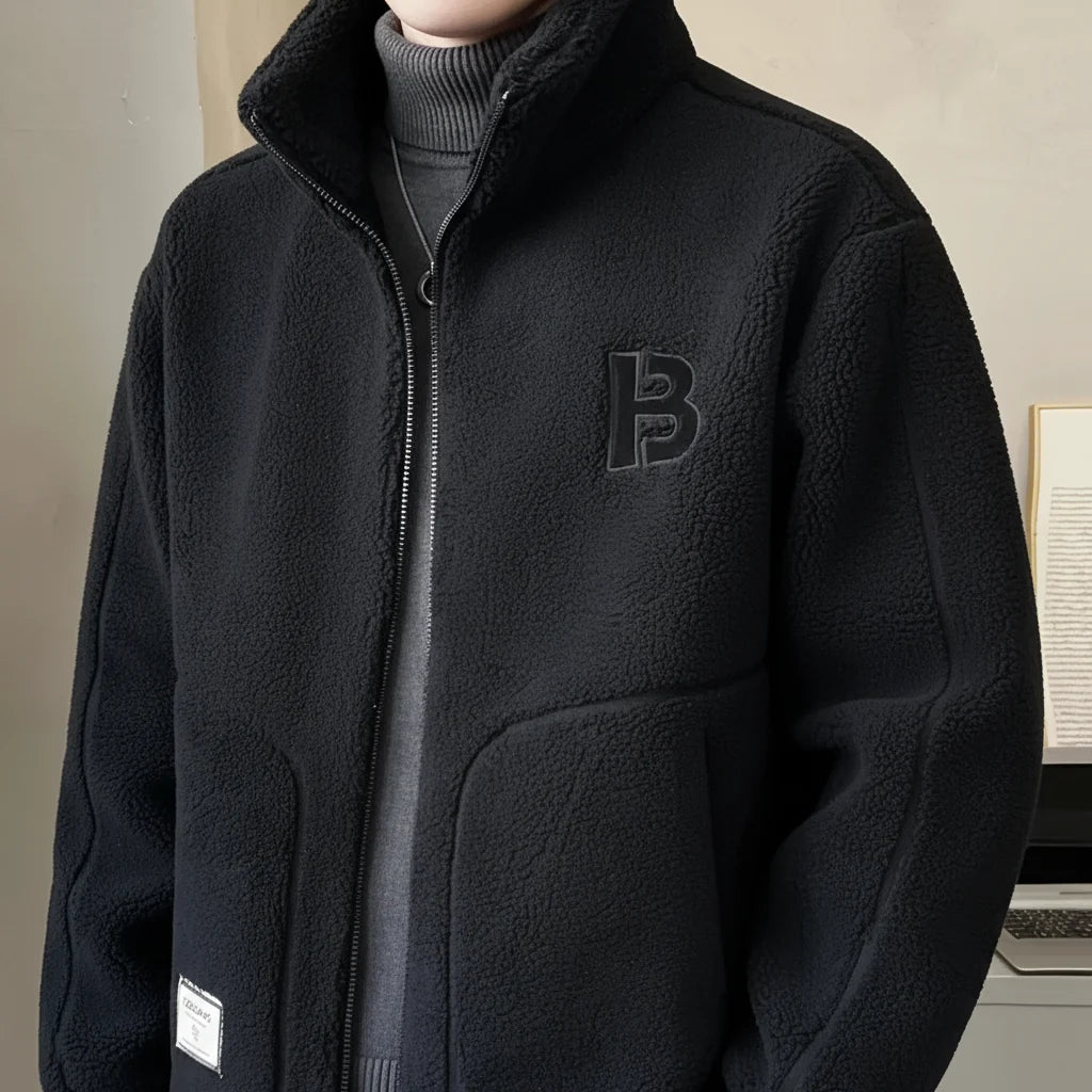 Men's Fleece Jacket | Lightweight High-Collar Zip-Up for Warmth 5