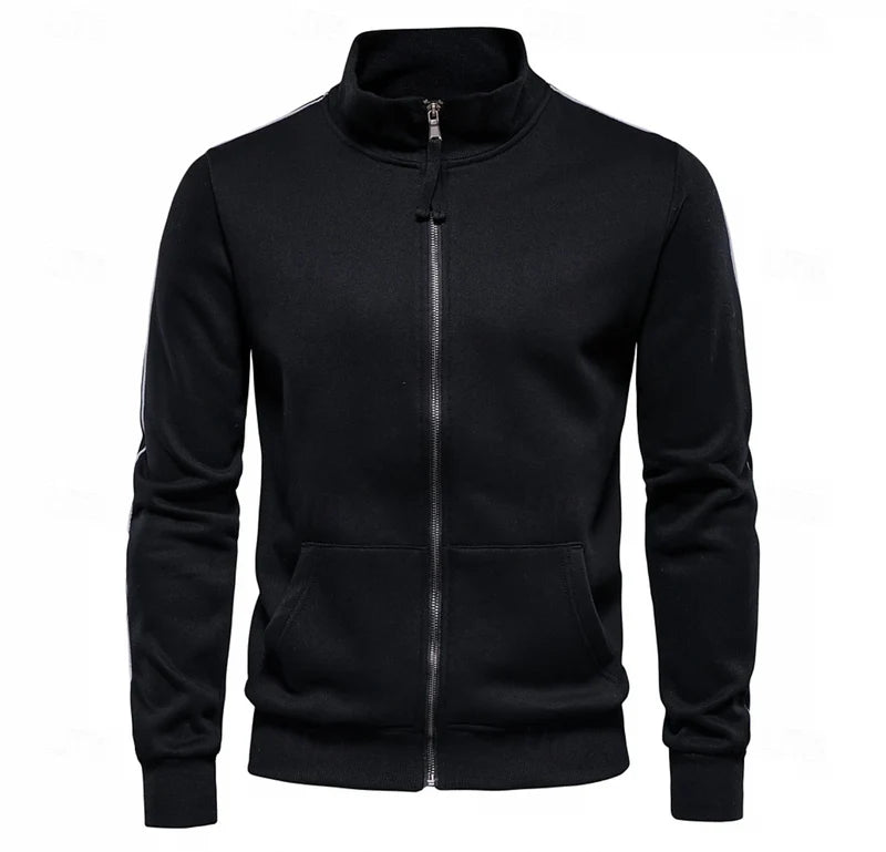 Men's Full Zip Sweatshirt Jacket with Stand Collar and Pockets 2