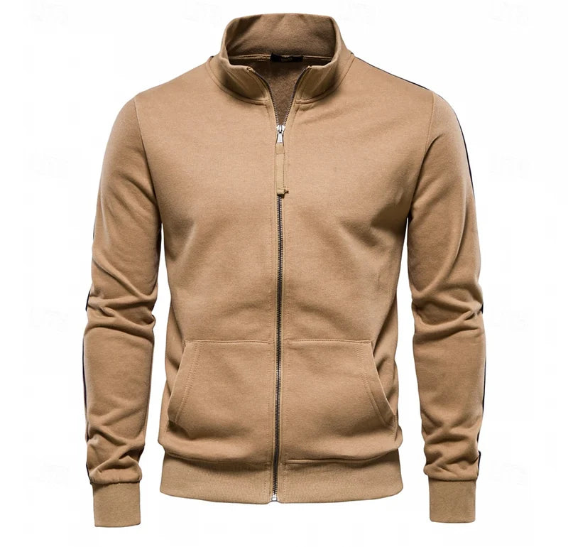Men's Full Zip Sweatshirt Jacket with Stand Collar and Pockets 3