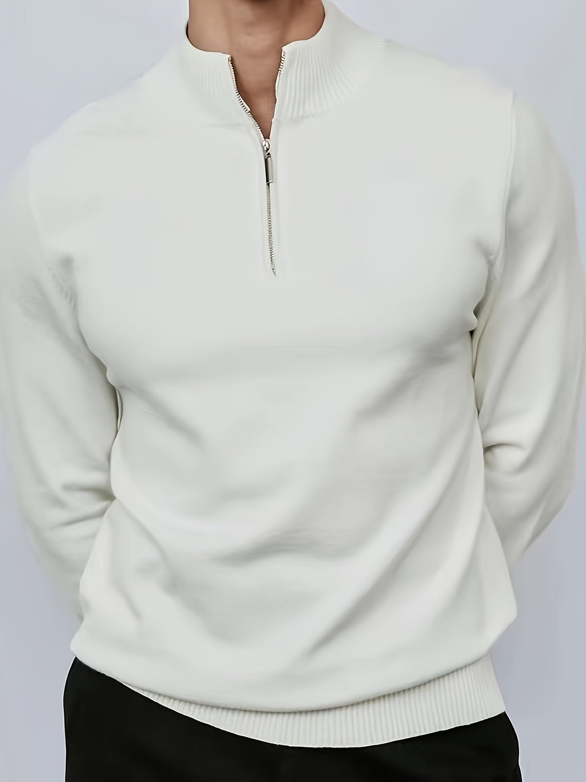Men's Half Zip Sweater | Comfortable Stretch Knit Pullover 1