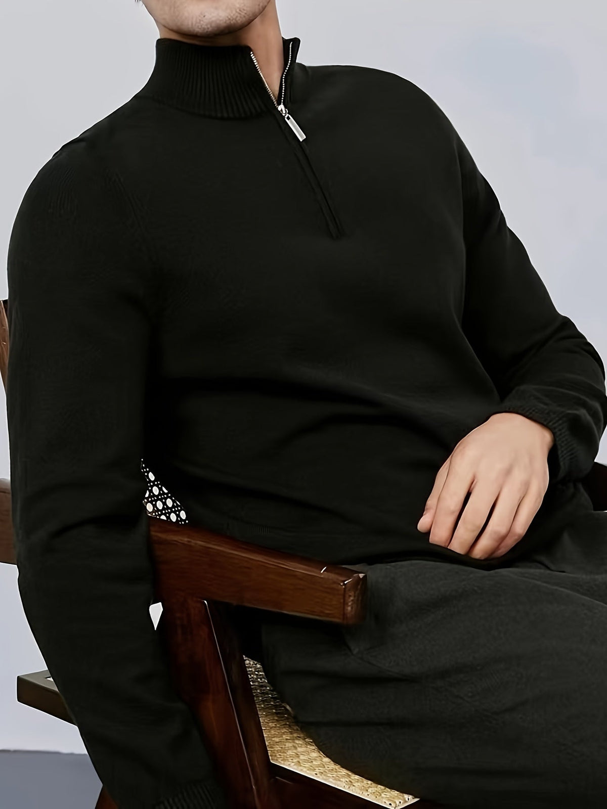 Men's Half Zip Sweater | Comfortable Stretch Knit Pullover 5