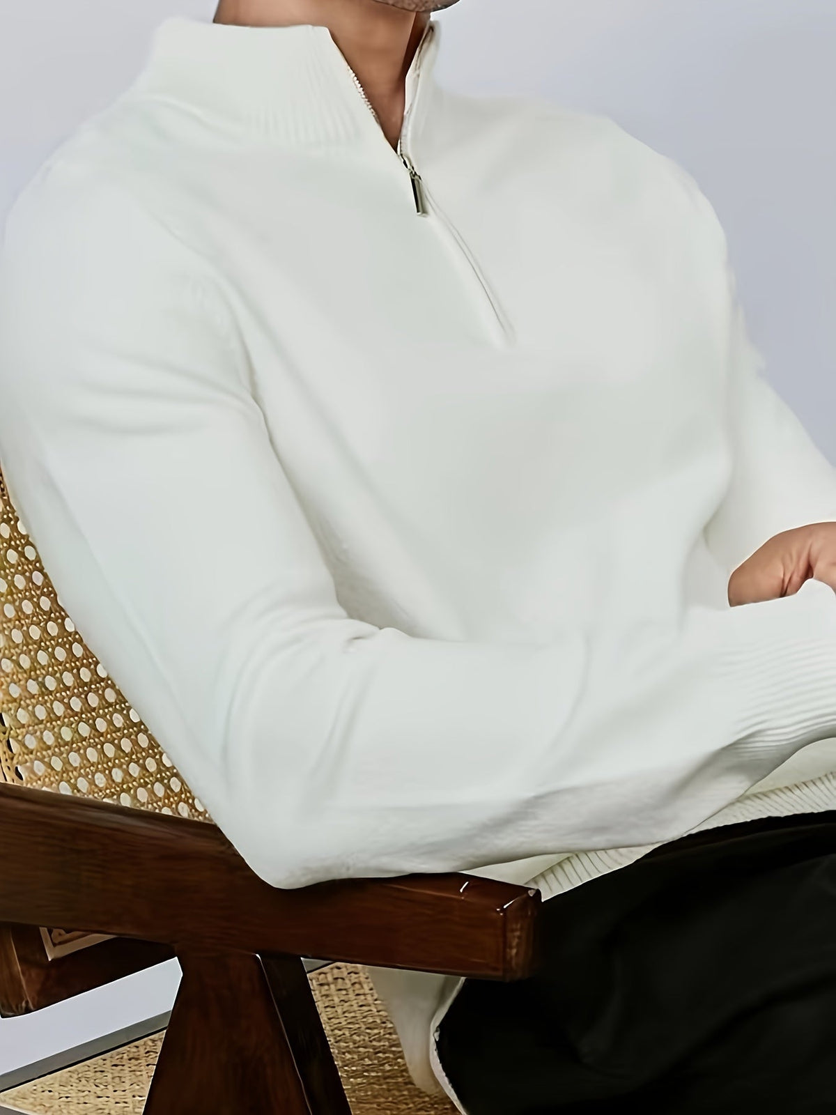 Men's Half Zip Sweater | Comfortable Stretch Knit Pullover 8