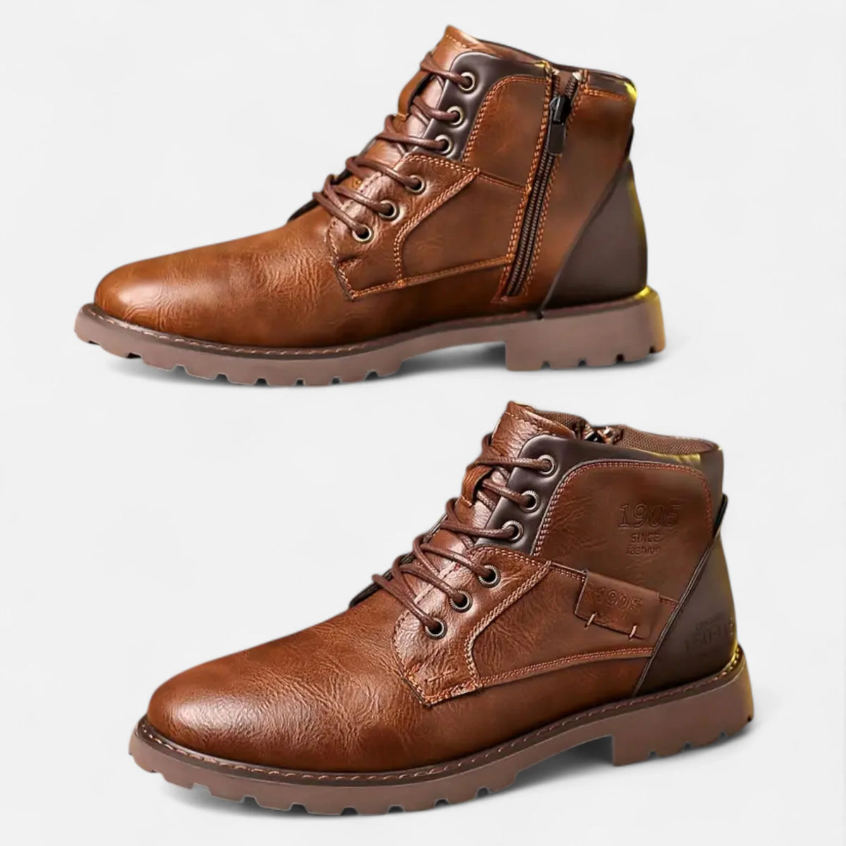 Men's Heritage Lace-Up Boots | Durable Everyday Leather-Style Footwear 0