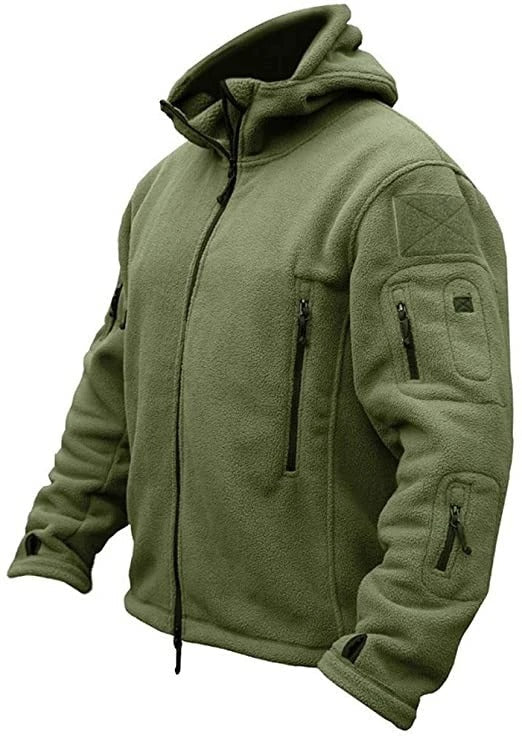 Men's Hooded Fleece Jacket | Lightweight Multi-Pocket Outdoor Layer 0