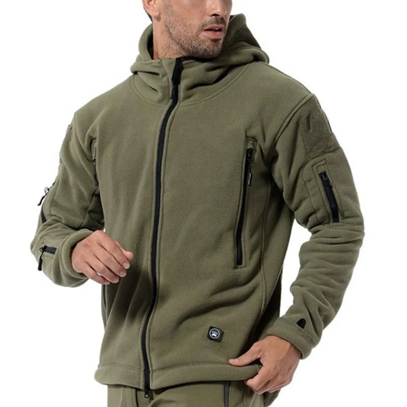 Men's Hooded Fleece Jacket | Lightweight Multi-Pocket Outdoor Layer 1