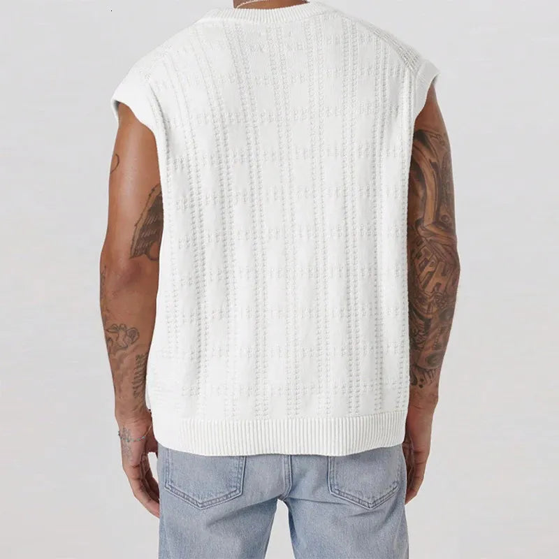 Men's Knitted Vest | Lightweight Button-Front Sleeveless Layer 1