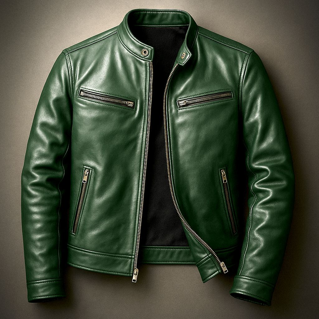 Men's Leather Biker Jacket | Distressed Moto Style Coat 5