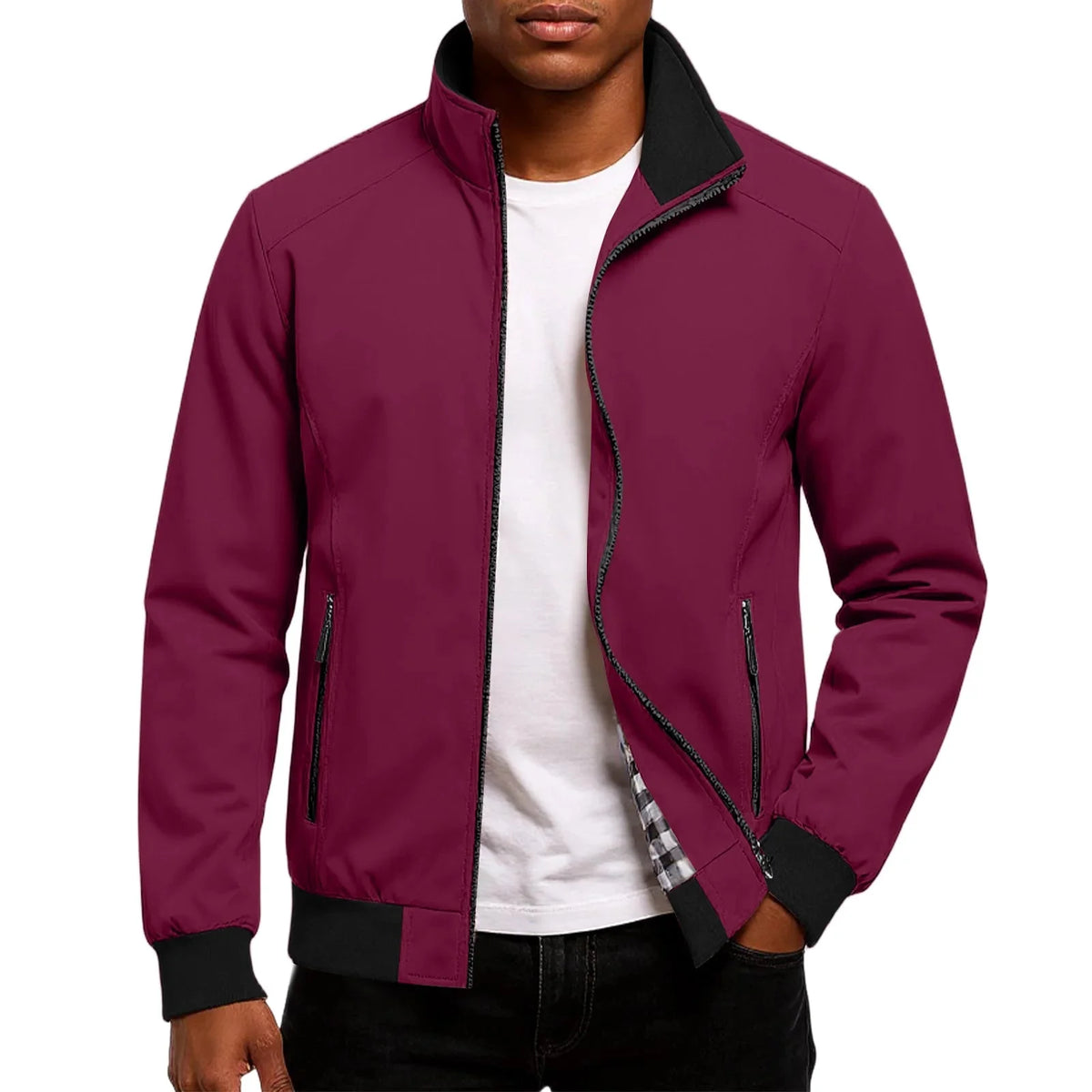 Men's Lightweight Bomber Jacket | Stand-Collar Casual Layer 0