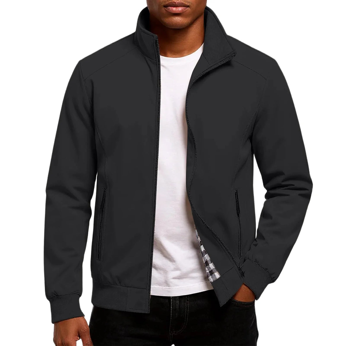 Men's Lightweight Bomber Jacket | Stand-Collar Casual Layer 1