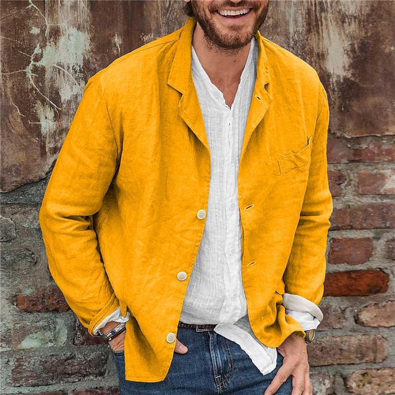 Men's Lightweight Casual Blazer | Textured Notch Lapel Jacket 4