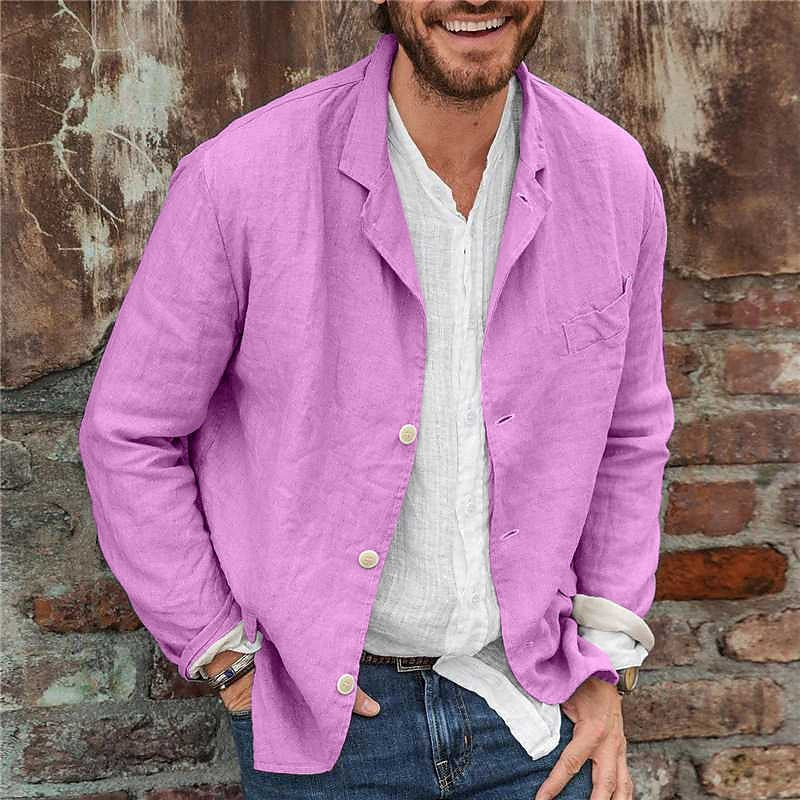Men's Lightweight Casual Blazer | Textured Notch Lapel Jacket 5