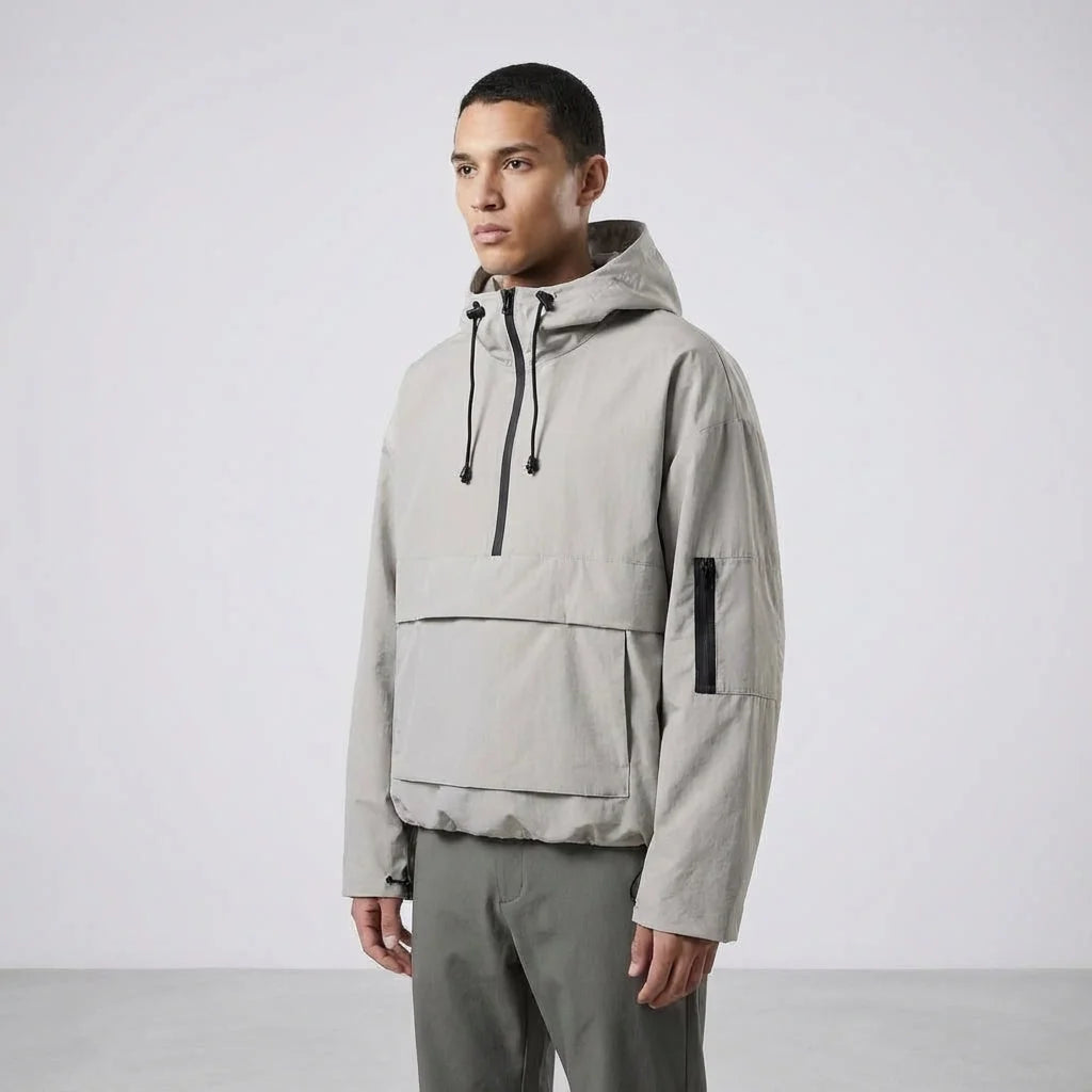 Men's Lightweight Hooded Anorak Jacket | Water-Repellent Men's Coat 1