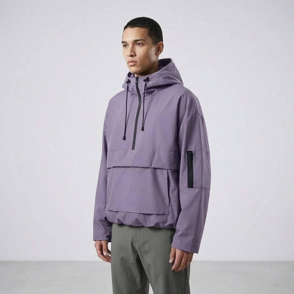 Men's Lightweight Hooded Anorak Jacket | Water-Repellent Men's Coat 4