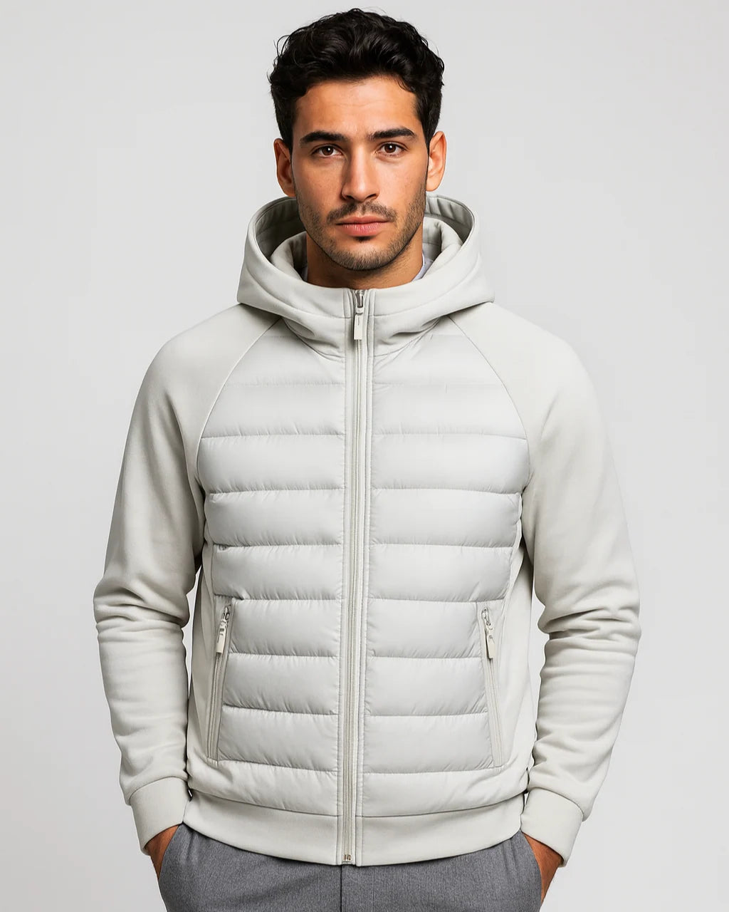 Men's Lightweight Hooded Softshell Jacket | Hybrid Warmth Layer 1