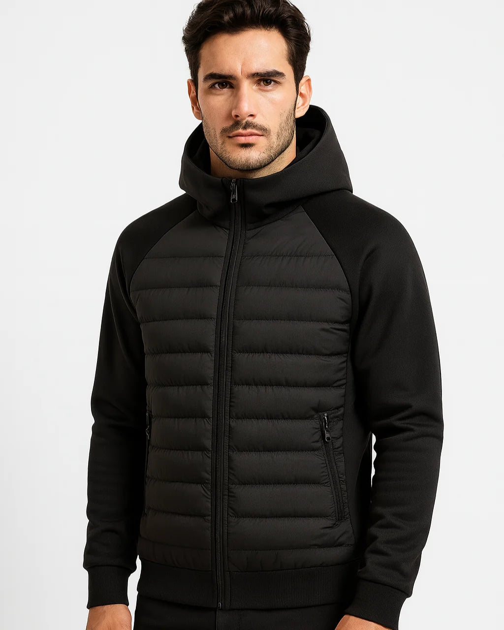 Men's Lightweight Hooded Softshell Jacket | Hybrid Warmth Layer 2