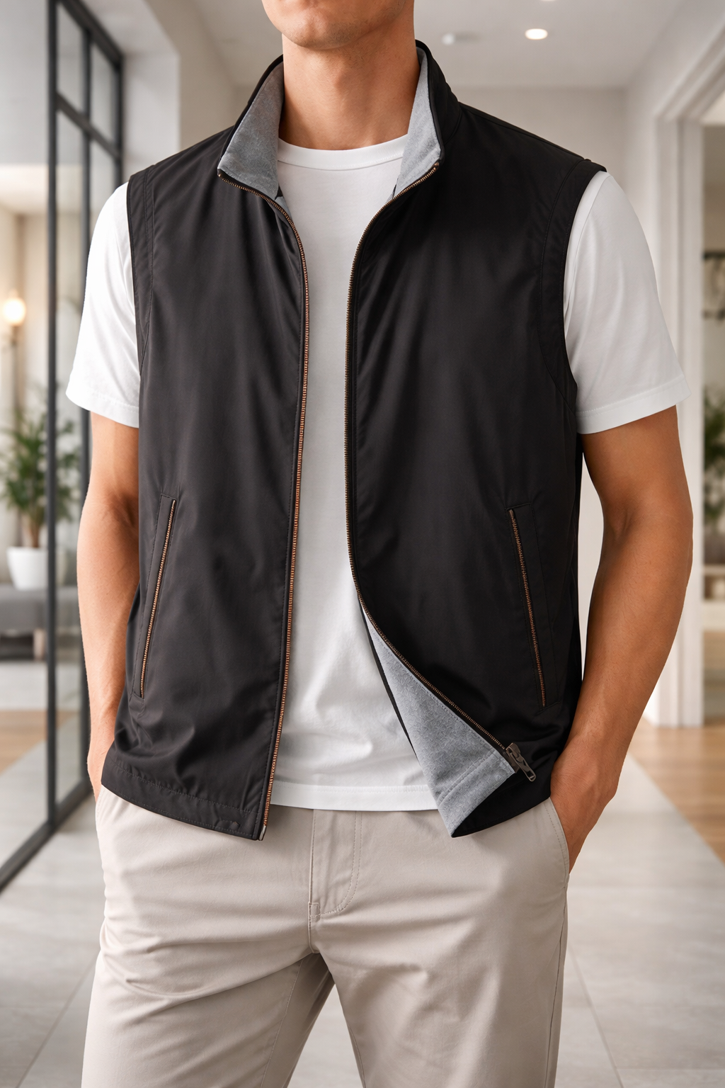 Men's Lightweight Zippered Vest | Casual Layering Essential 0