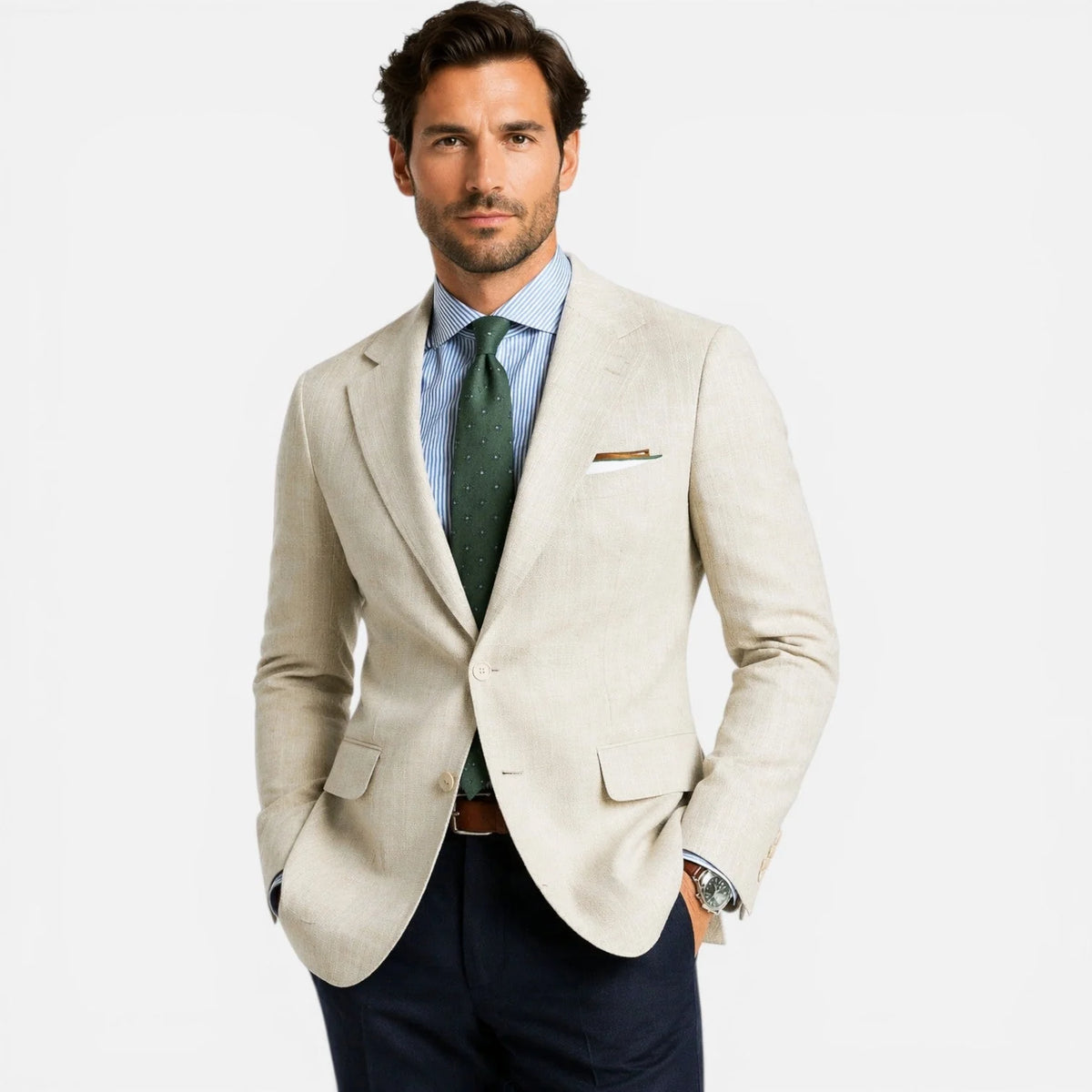 Men's Linen Blazer Jacket | Slim Fit Lightweight Casual Blazer 0