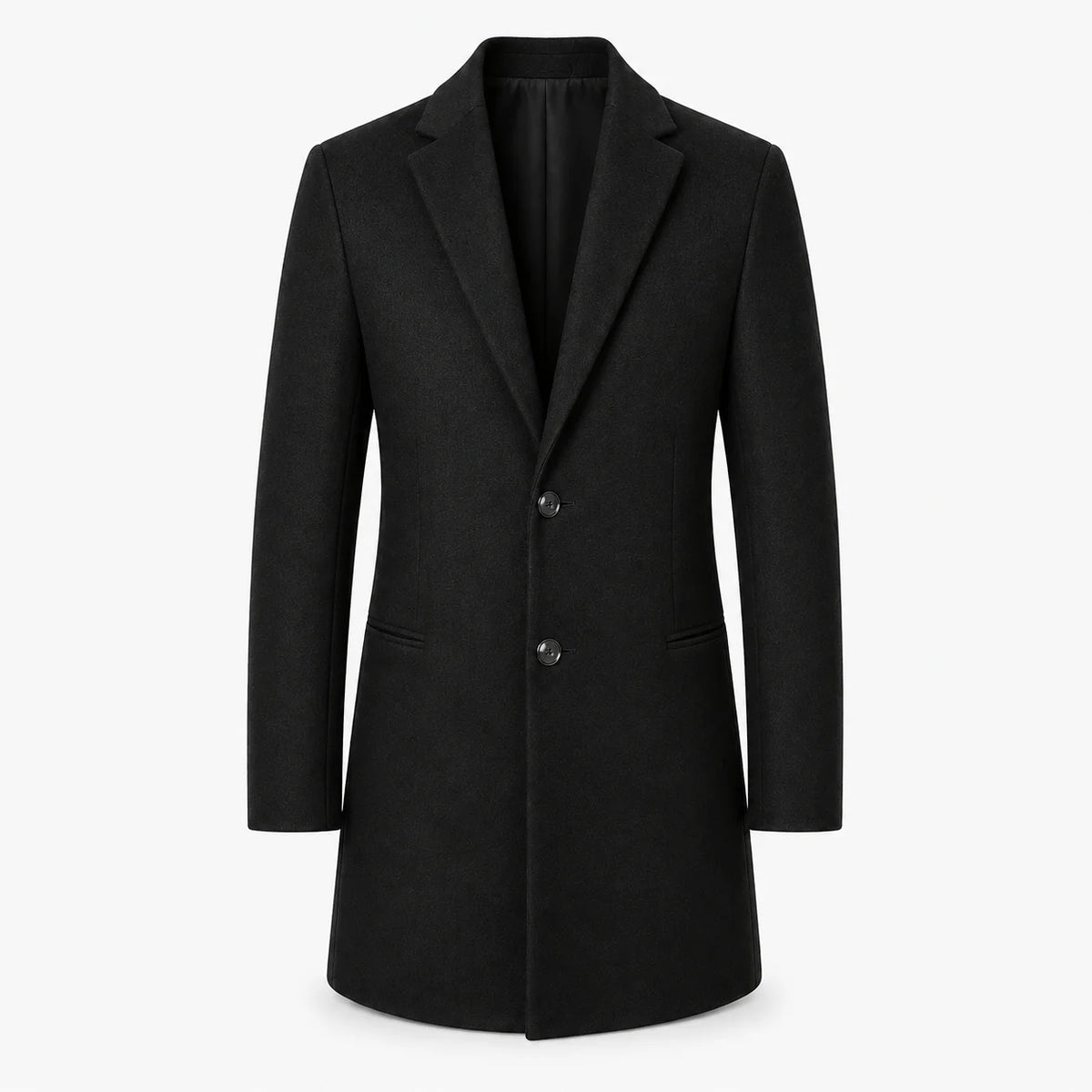 Men's Mid-Length Tweed Overcoat | Straight-Cut Tailored Layer 1