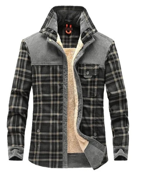 Men's Printed Field Jacket | Borg-Lined Cotton-Blend Outerwear 2