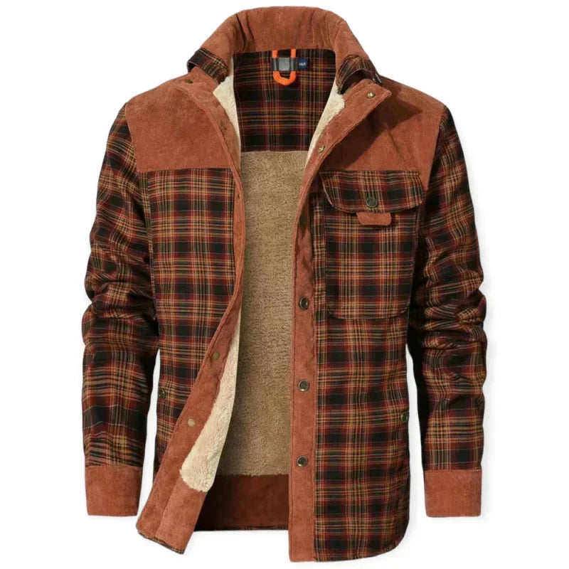 Men's Printed Field Jacket | Borg-Lined Cotton-Blend Outerwear 3