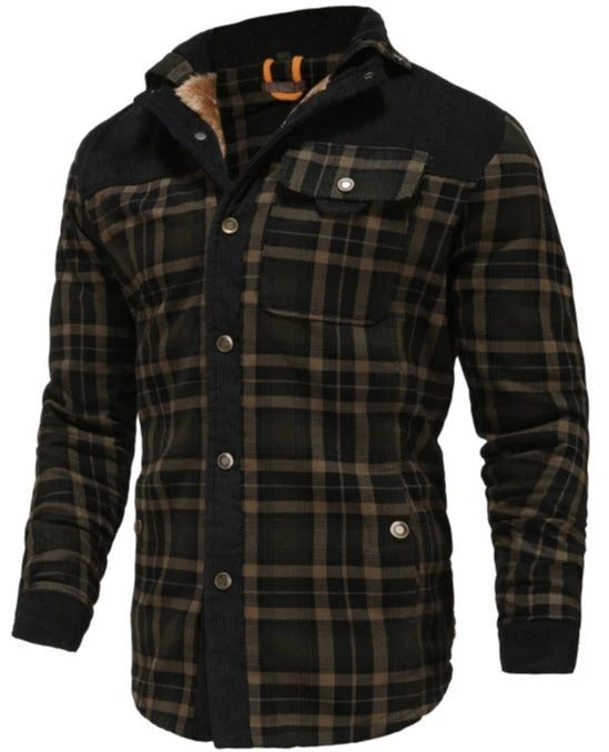 Men's Printed Field Jacket | Borg-Lined Cotton-Blend Outerwear 5