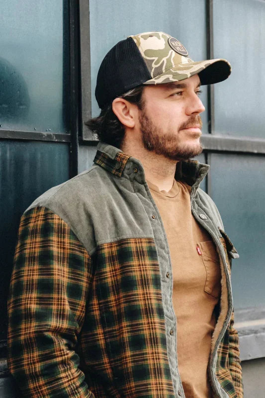 Men's Printed Field Jacket | Borg-Lined Cotton-Blend Outerwear 8