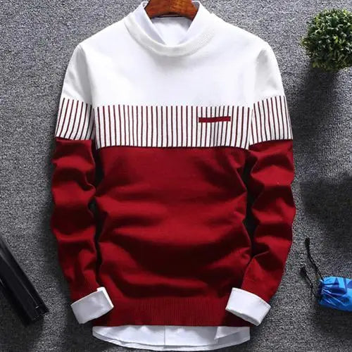 Men's Printed Sweater | Regular Fit Round Neck Knitwear 2