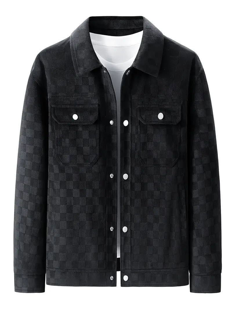 Men's Printed Utility Jacket | Snap Button Chest Pockets 2
