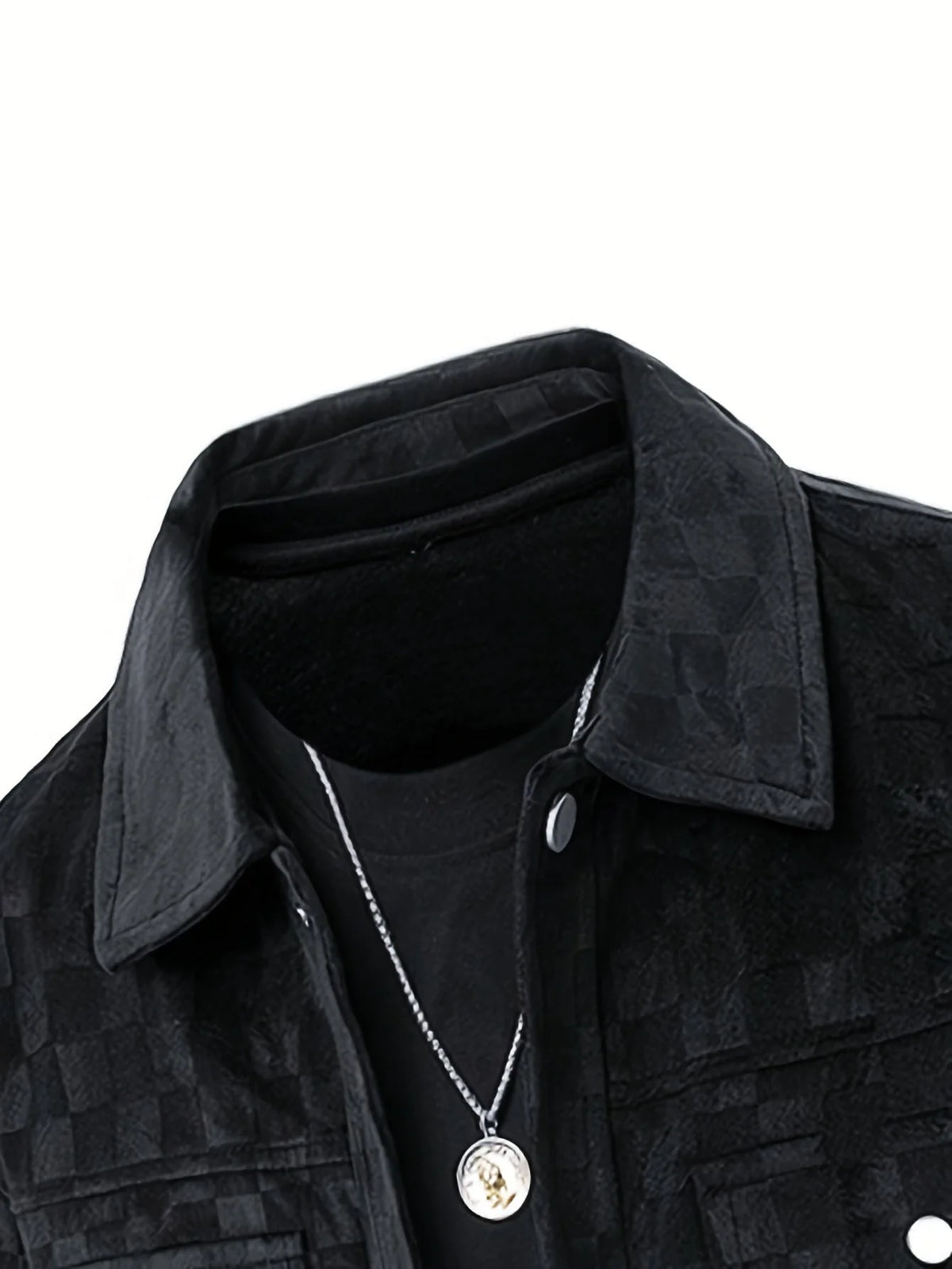 Men's Printed Utility Jacket | Snap Button Chest Pockets 4
