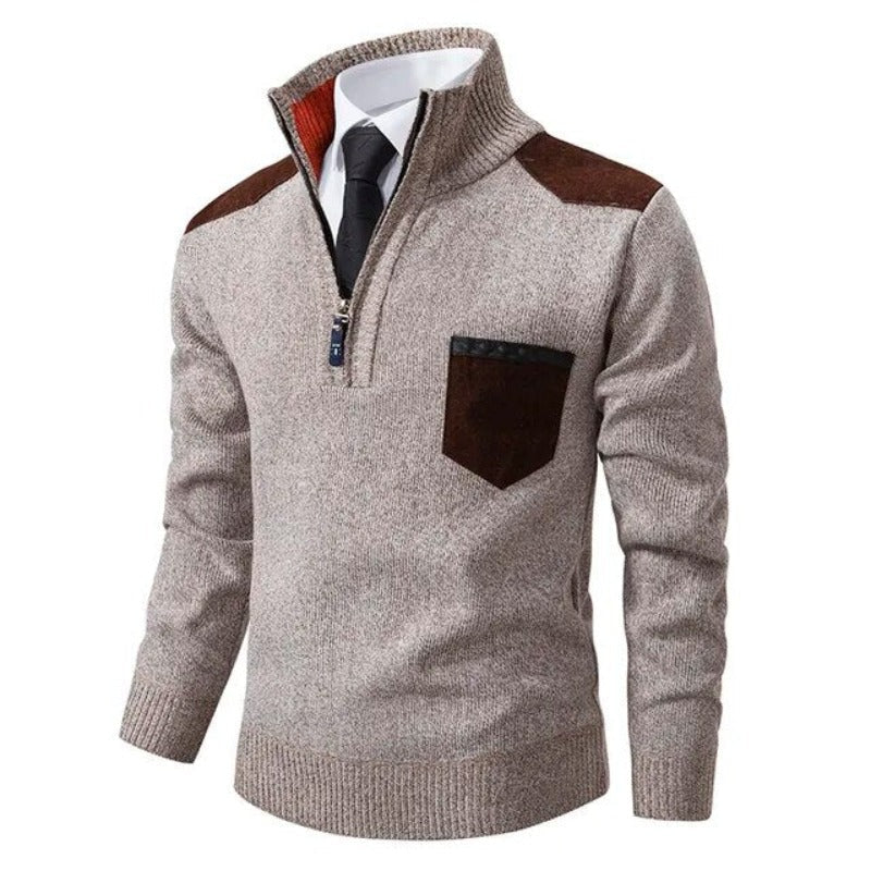 Men's Quarter-Zip Sweater with Chest Pocket | Soft Lightweight Knit 6